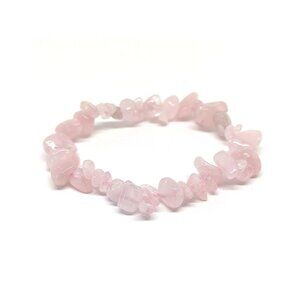 Rose Quartz Chip Bracelet Pink Stone Bracelet